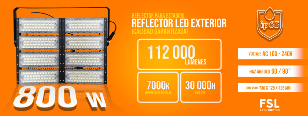 Reflector Led Exterior 800 W - Imagen 2